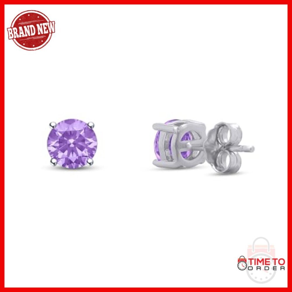2.00 Carat Moissanite Stud Earrings Sterling Silver Gold Plated - Picture 4 of 7